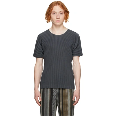 Shop Issey Miyake Grey Monthly Color July T-shirt In 14-charcoal Gray