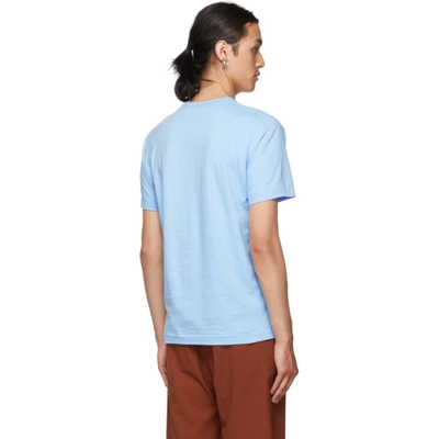 Shop Comme Des Garçons Play Blue Heart Patch T-shirt In 1 Blue