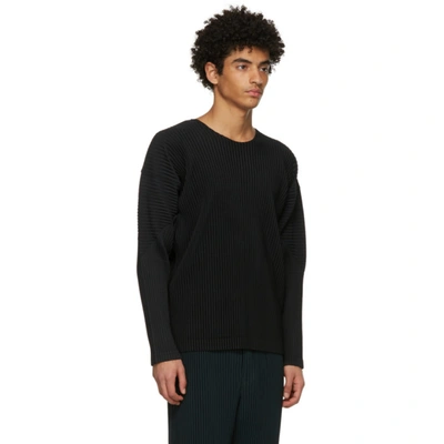Shop Issey Miyake Black Basics Long Sleeve T-shirt In 15 Black