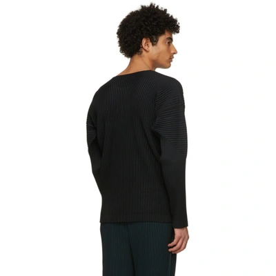 Shop Issey Miyake Black Basics Long Sleeve T-shirt In 15 Black