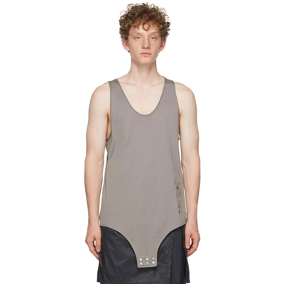 Shop Rick Owens Grey Champion Edition Jersey Basketball Tank Top In 34 Dust