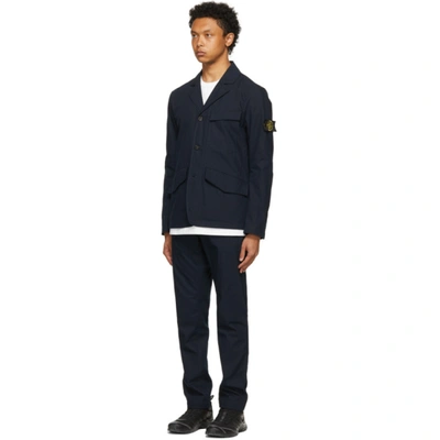 Shop Stone Island Navy O-cotton & R-nylon Tela Two-piece Suit In V0020 Navy Blue