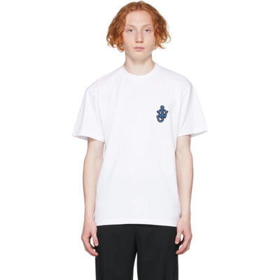 Shop Jw Anderson White Anchor Patch T-shirt In 001 White