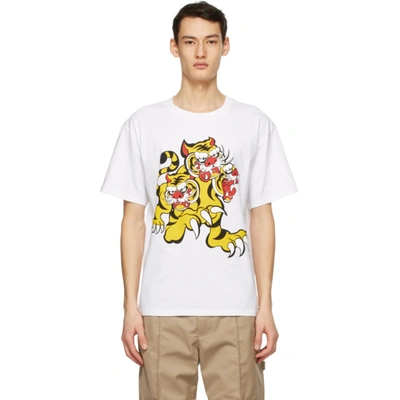 Shop Kenzo White Kansai Yamamoto Edition Three Tigers T-shirt In 01 - White