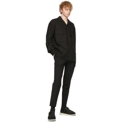 Shop Solid Homme Black Wool Basic Trousers In Black 661b