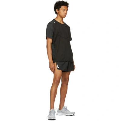 Shop Nike Black Aeroswift Running Shorts In Black/white