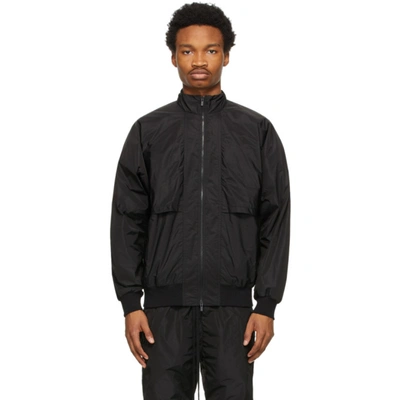 Shop Fear Of God Black Nylon Track Jacket