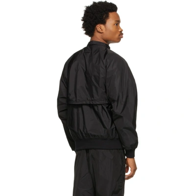 Double Layer Matte Nylon Track Jacket In Black