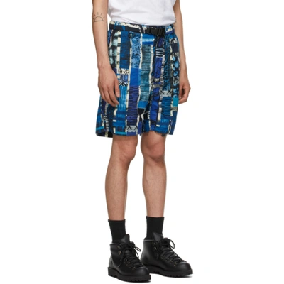 Shop Aïe Blue Stripe Motif Ez Shorts In Wf060 Blubk