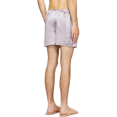 Shop Ludovic De Saint Sernin Purple Silk Boxer Shorts In Lilac