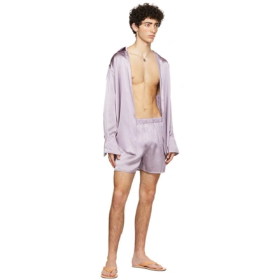 Shop Ludovic De Saint Sernin Purple Silk Boxer Shorts In Lilac
