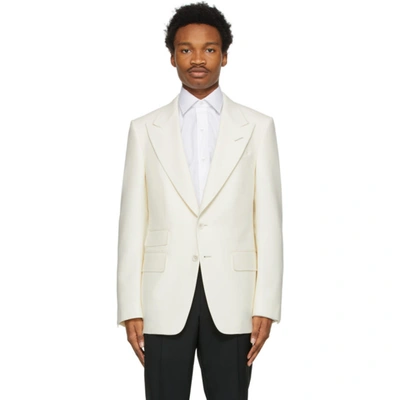 Shop Tom Ford Off-white Wool Shelton Blazer In 916r10 Whig