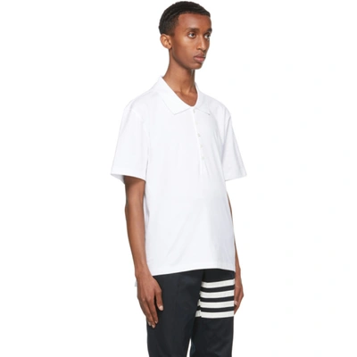 Shop Thom Browne White Medium Weight Jersey Polo In 100 White