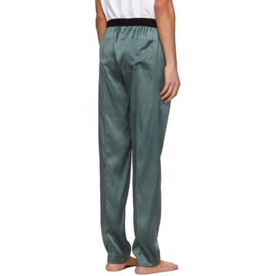 Shop Tom Ford Grey Silk Pyjama Pants In 314 Sage