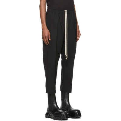 Shop Rick Owens Black Paper Finish Drawstring Astaires Trousers In 09 Black