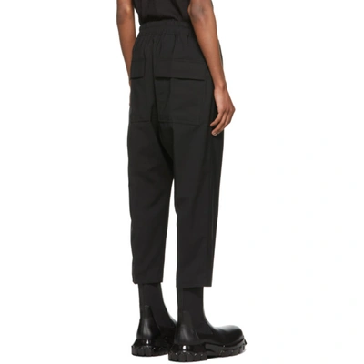 Shop Rick Owens Black Paper Finish Drawstring Astaires Trousers In 09 Black