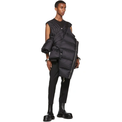 Shop Rick Owens Black Paper Finish Drawstring Astaires Trousers In 09 Black