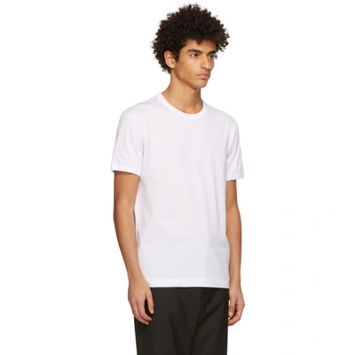 Shop Dolce & Gabbana White Jersey Script T-shirt In W0800 White Ottico