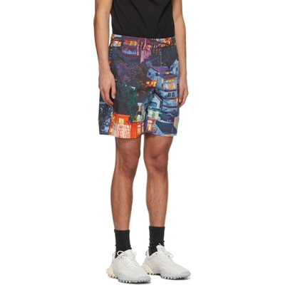 Shop Msgm Multicolor Seth Armstrong Edition Printed Shorts In 03 Multicolor