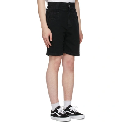 Shop Opening Ceremony Black Denim Baggy Shorts In Black Papy
