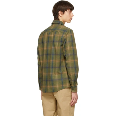 Shop A.p.c. Green Check Trek Over Shirt In Jaa Khaki