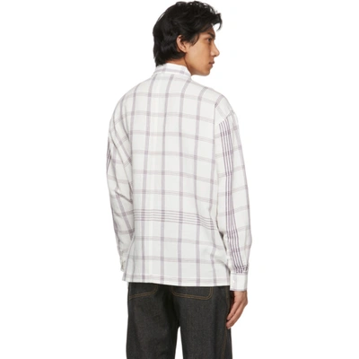 Shop Jacquemus White Check 'la Chemise Baou' Shirt In White/purple Square