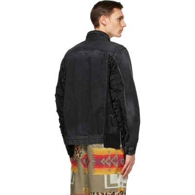 Shop Sacai Black Paneled Denim Jacket In Black 001