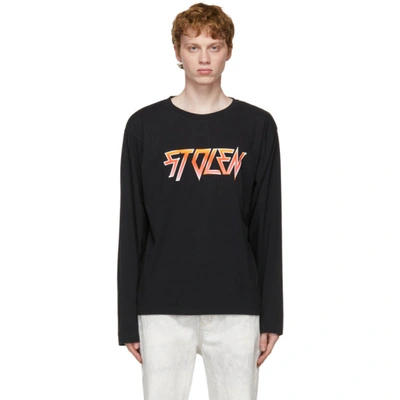 Shop Stolen Girlfriends Club Ssense Exclusive Black Berate Fade Long Sleeve T-shirt In Aged Charco