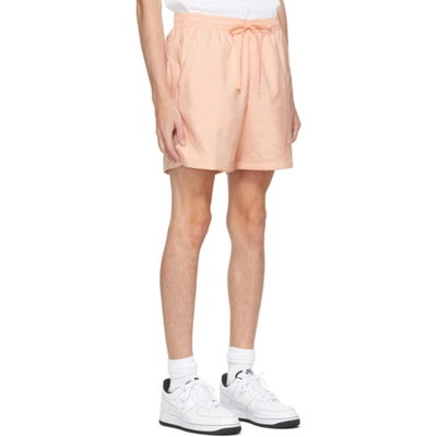 Shop Nike Pink Woven Sportswear Shorts In Arctic Orange/white
