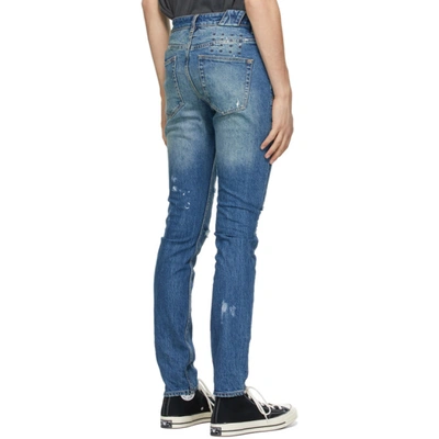 Shop Ksubi Blue Painted Chitch Jeans In Denim