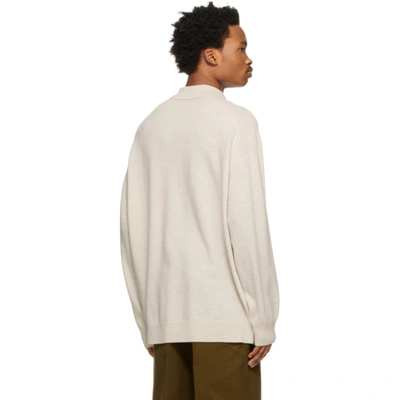 Shop Acne Studios Off-white Sweater Polo In Cold Beige