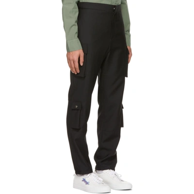 Shop Givenchy Black Wool Patch Cargo Pants In 001 Black