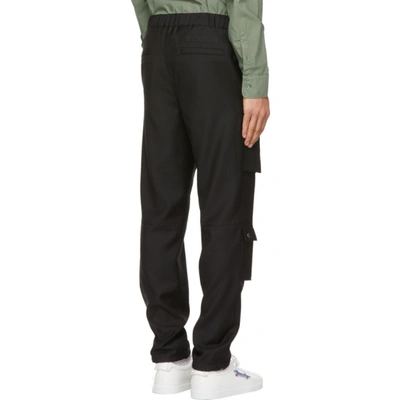 Shop Givenchy Black Wool Patch Cargo Pants In 001 Black
