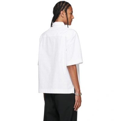 Shop Givenchy White Zip Logo Short Sleeve Shirt In 100-white