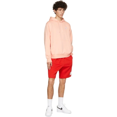 Shop Nike Pink Fleece Sportswear Club Hoodie In Arctic Orange/arctic