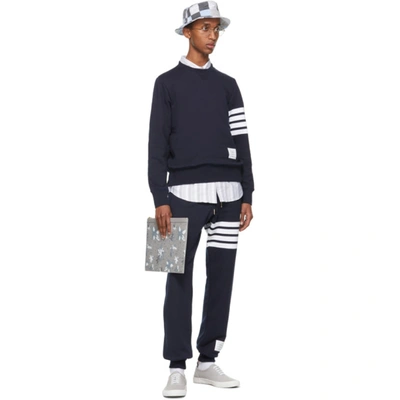Thom Browne Classic Loopback 4-bar Sweatpants In Blue