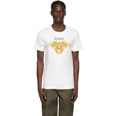 Shop Versace White Medusa Graphic T-shirt In 1w010 White