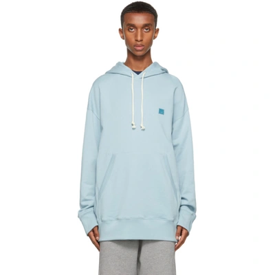 Shop Acne Studios Blue French Terry Hoodie In Powder Blue