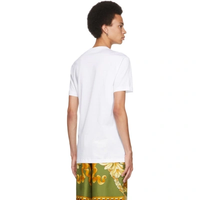 Shop Versace White Embellished Medusa T-shirt In A1001 White