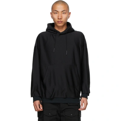 Shop N.hoolywood Black Extended Cuffs Hoodie