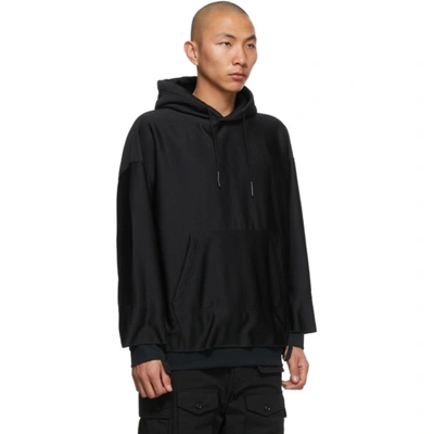 Shop N.hoolywood Black Extended Cuffs Hoodie