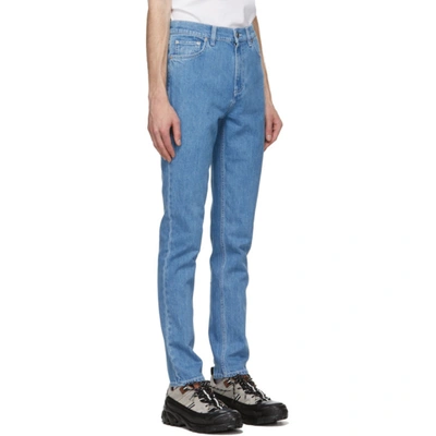 Shop Burberry Blue Denim Slim Jeans In Mid Blue
