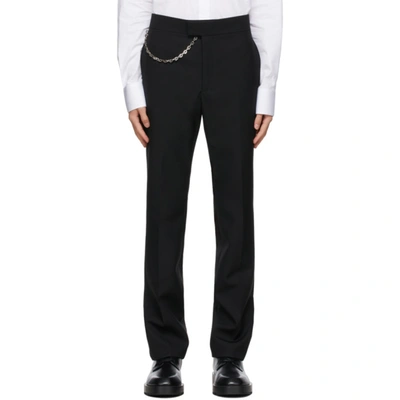 Shop Givenchy Black Wool Chain Trousers In 001-black