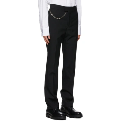 Shop Givenchy Black Wool Chain Trousers In 001-black