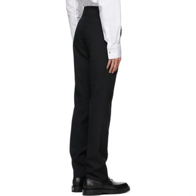 Shop Givenchy Black Wool Chain Trousers In 001-black
