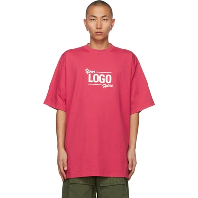 Shop Balenciaga Red 'your Logo Here' Boxy T-shirt In 6295 Red