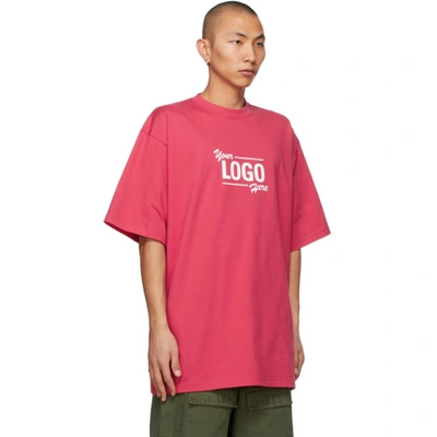 Shop Balenciaga Red 'your Logo Here' Boxy T-shirt In 6295 Red