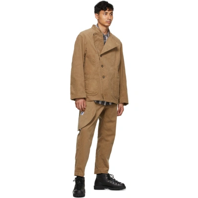 Shop Aïe Khaki Corduroy Double Breasted Jacket In Rk012 Khaki