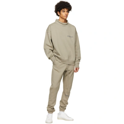 Shop Essentials Grey Pullover Mock Neck Sweatshirt In Goat