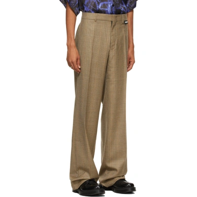 Shop Vetements Brown Wide-leg Houndstooth Trousers In Warm Beige Check